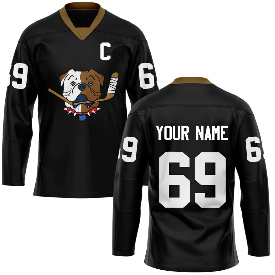 TronX Bulldogs Black Personalized Custom Hockey Jerseys