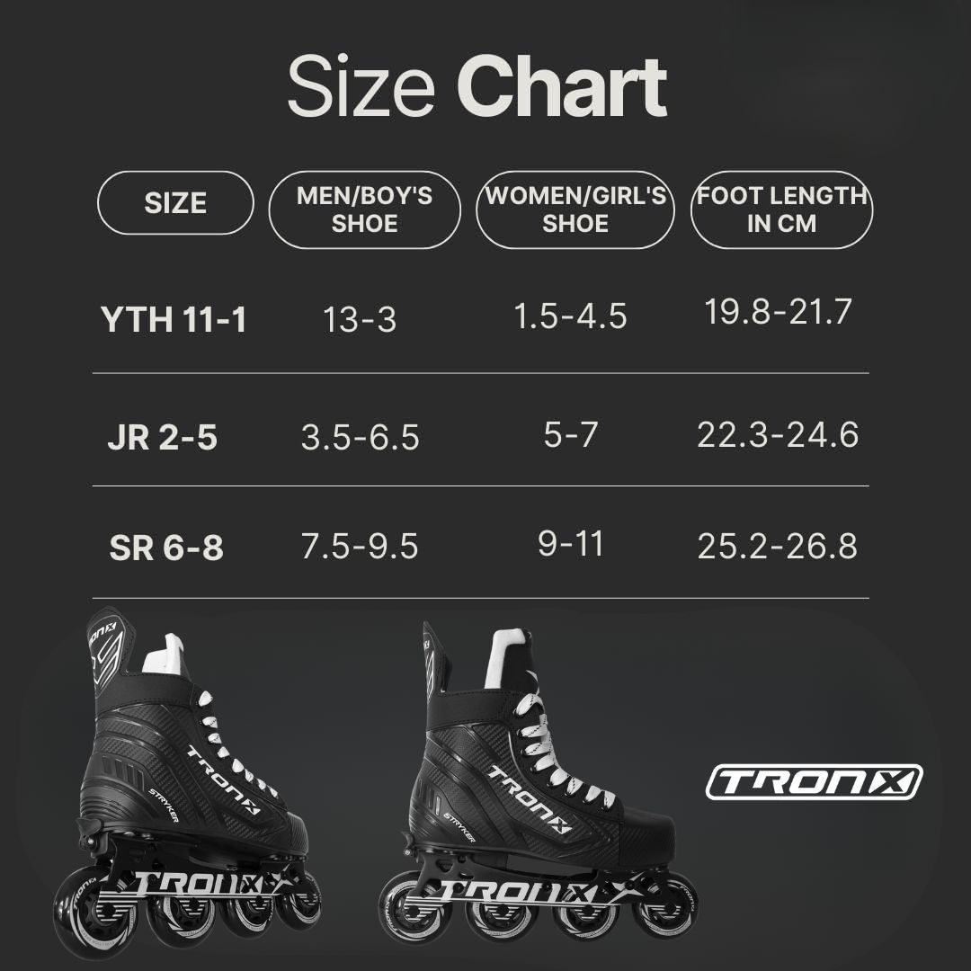 TronX Stryker Adjustable Junior Roller Hockey Skates