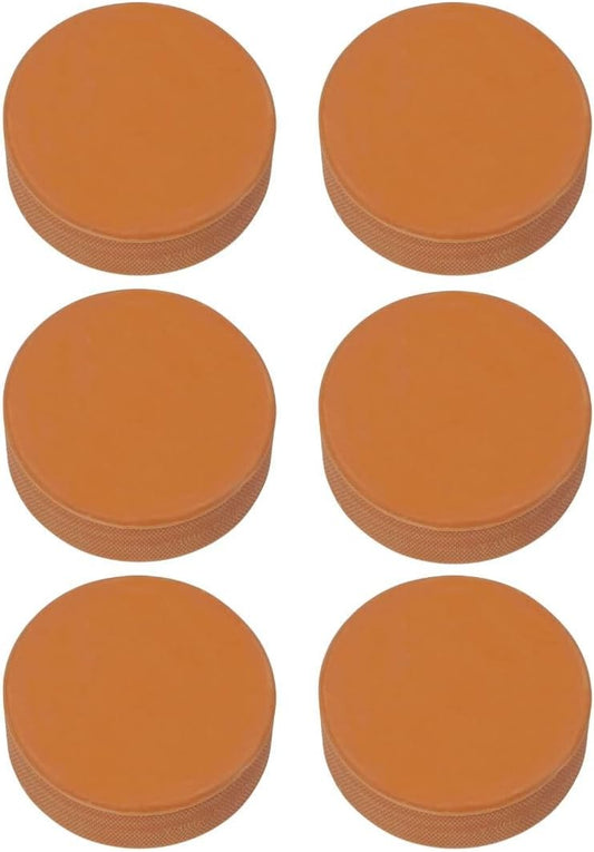 TronX Orange Weighted Ice Hockey Training Pucks - 6 Pack