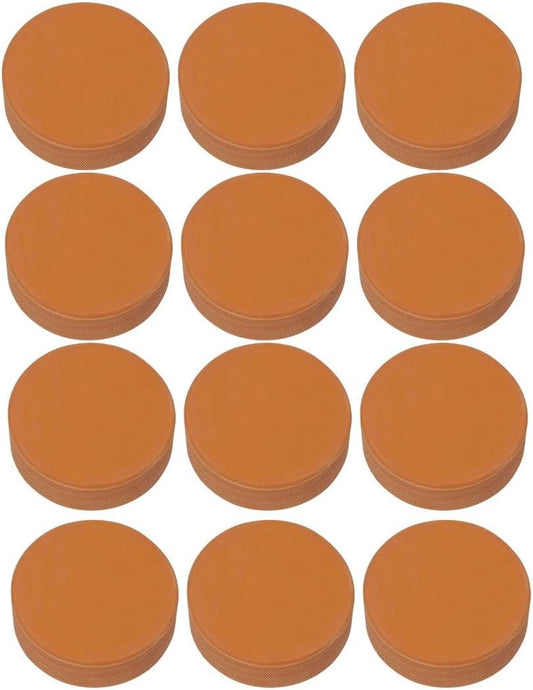 TronX Orange Weighted Ice Hockey Training Pucks - 12 Pack
