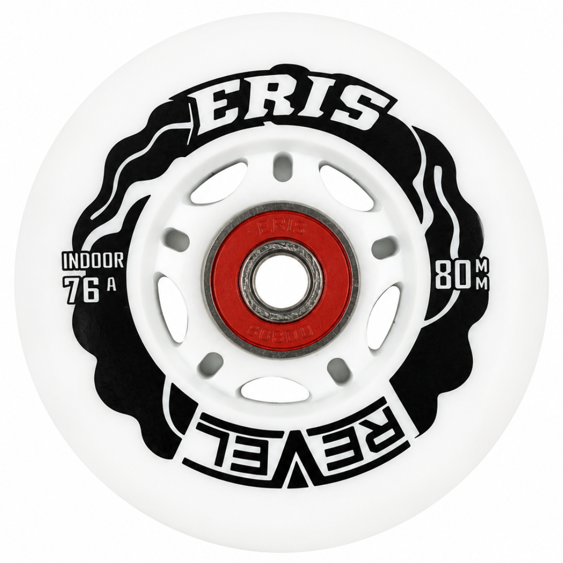 Alkali Eris White Indoor Roller Hockey Wheels W/ Bearings and Spacer (76A)