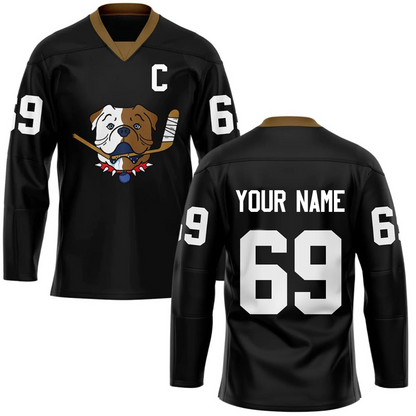 TronX Bulldogs Black Personalized Custom Hockey Jerseys