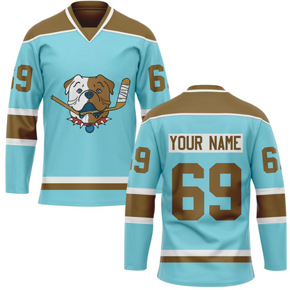 TronX Bulldogs Blue Personalized Custom Hockey Jerseys