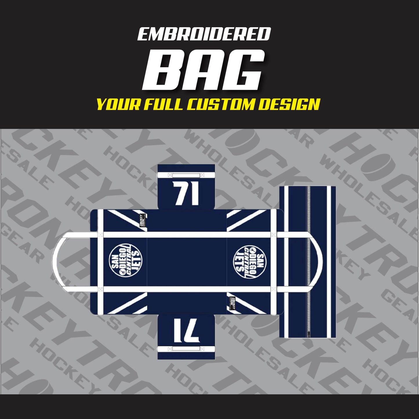 Pro Travel Embroidered Custom Hockey Bags -  Your Design