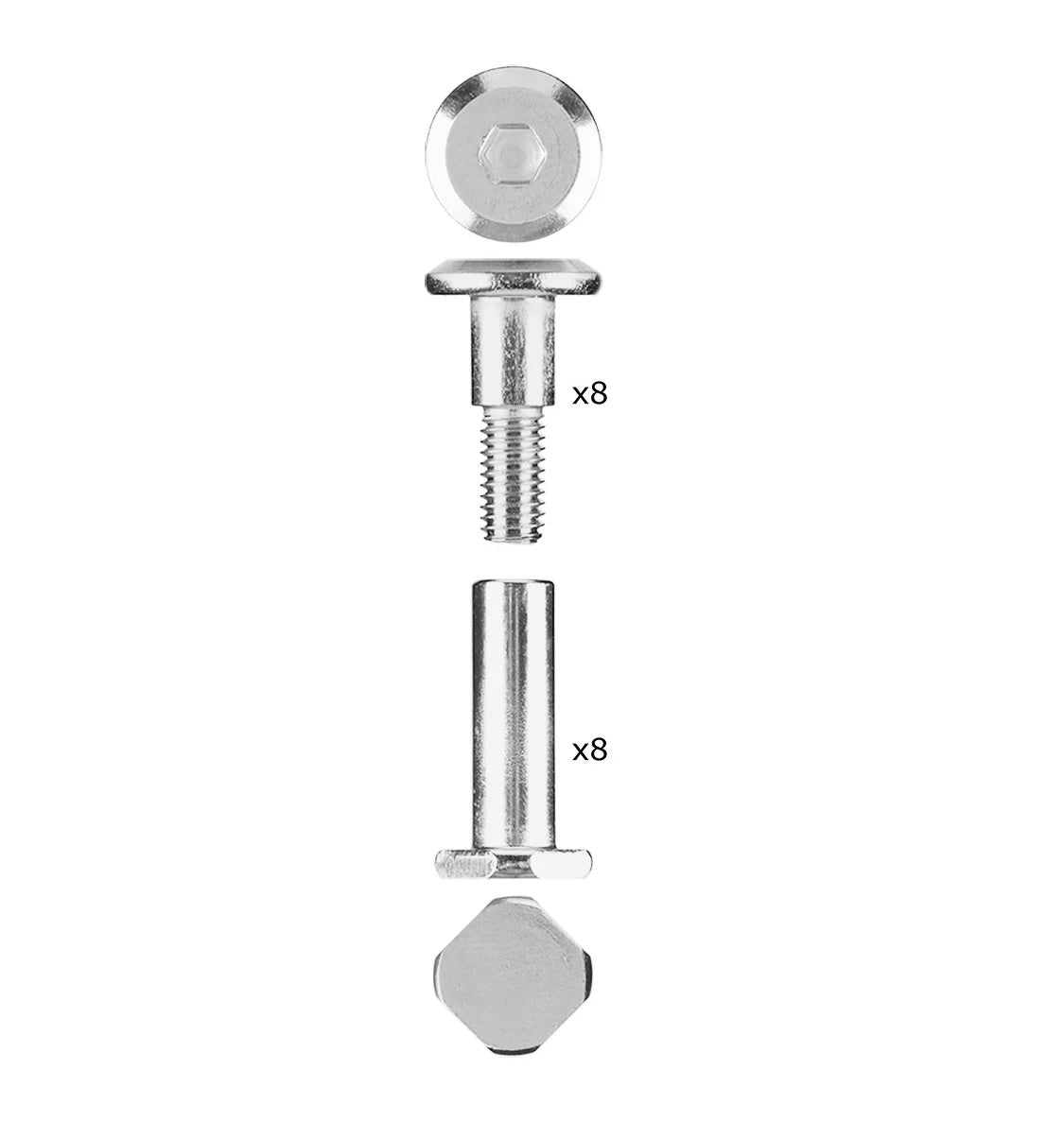 Universal Extender 6mm Square Roller Hockey Skate Axle Kit (8 Pack)
