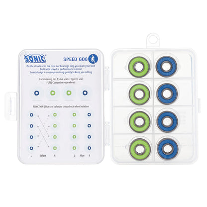 Sonic 16-Pack Roller Hockey Bearings (Speed 608)