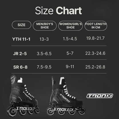 TronX Stryker Adjustable Junior Roller Hockey Skates