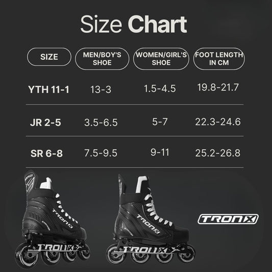 TronX Stryker Adjustable Senior Roller Hockey Skates